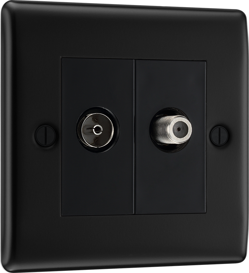 BG Electrical Nexus Metal Matt Black - Double satellite and co-axial