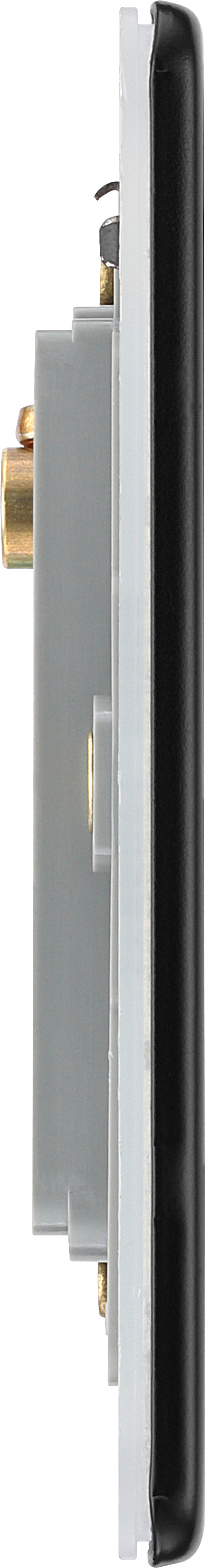 BG Electrical Flatplate Screwless Matt Black - 2 module - square