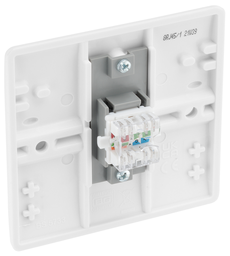 BG Electrical 800 Series - Single, RJ45 data socket (screw)