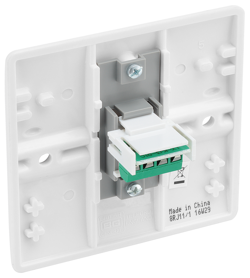 BG Electrical 800 Series - Single, RJ11 telephone socket (screw)