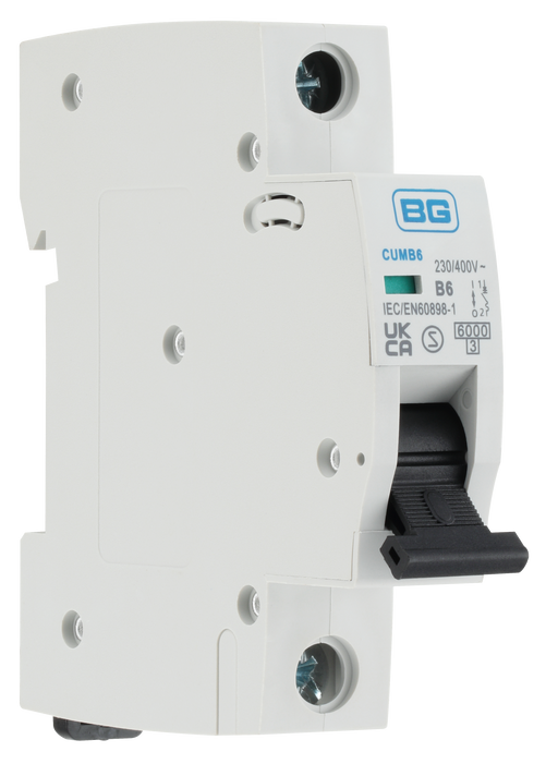 BG Circuit Protection MCB - Bidirectional 6A, B Curve, MCB, Single Pole, 6kA,1 module