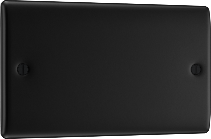 BG Electrical Nexus Metal Matt Black - Double, blank plate