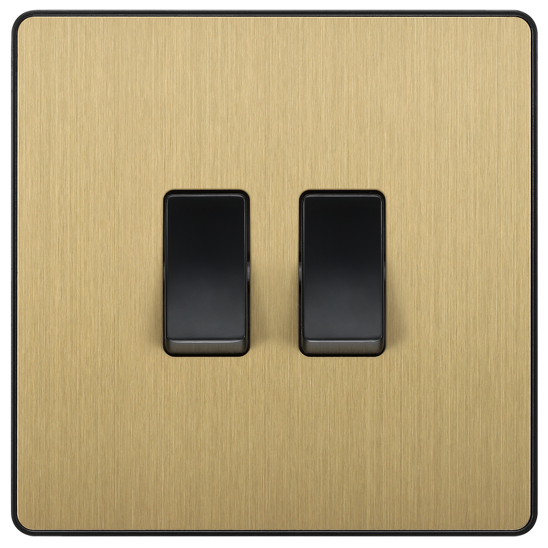 BG Electrical Evolve Satin Brass - Double, 2 way switch