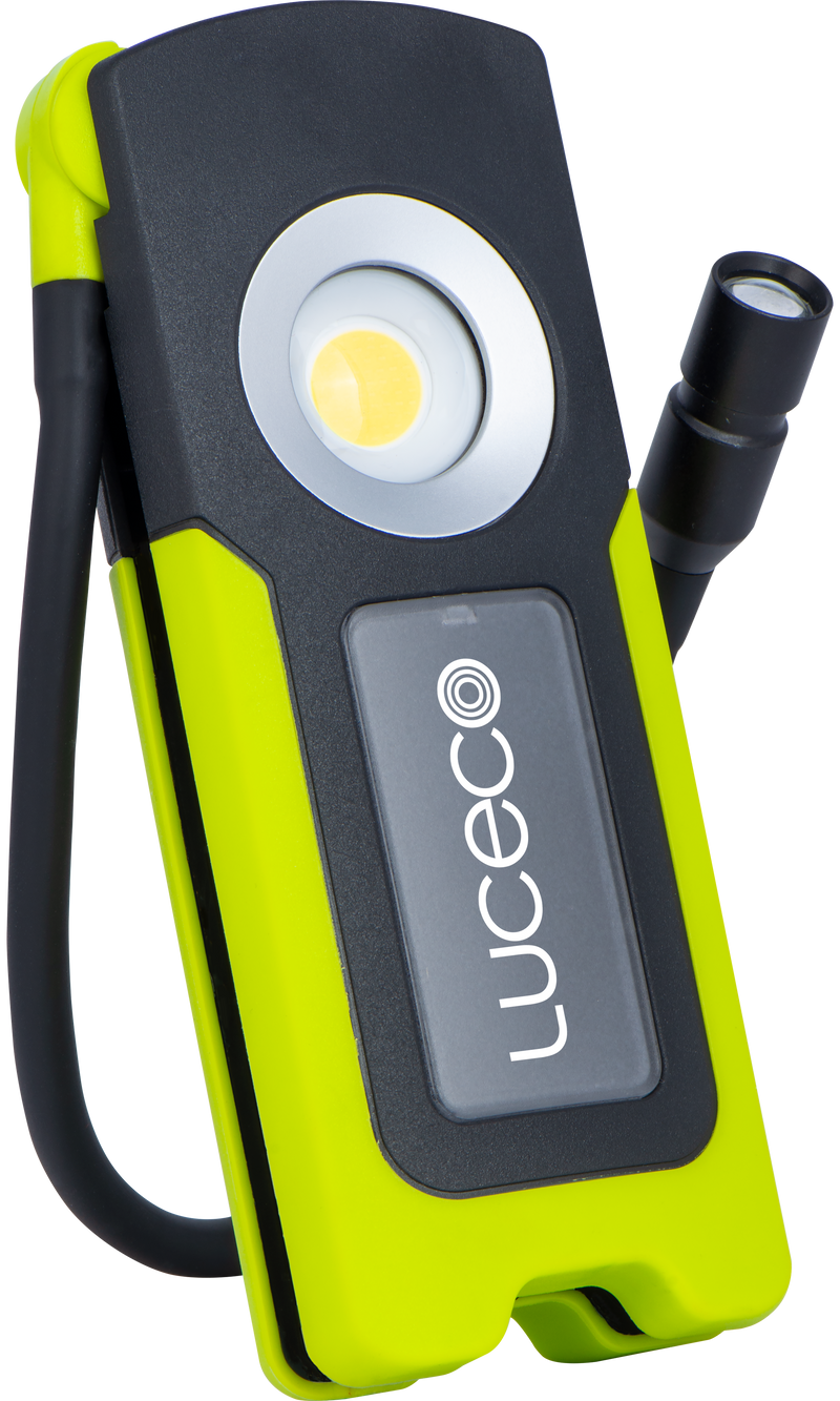 Luceco Hose Torch - Inspection Pipe LED Torch with Flexible Hose, USB-C Rechargeable, Full Rotation, 4 Lighting Modes, Worklights, IP54, 10W, 1000lm, 6500K