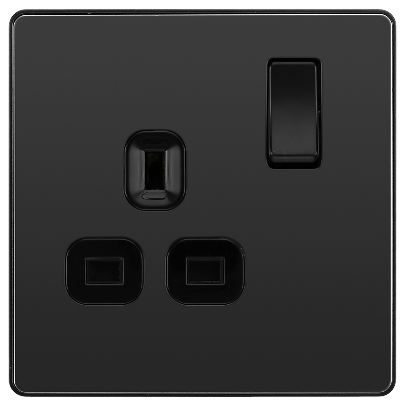 BG Electrical Evolve Black Chrome - Single, switched, single pole