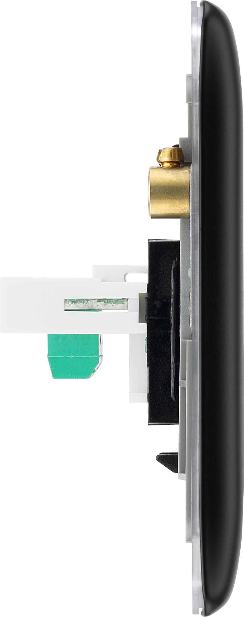 BG Electrical Nexus Metal Matt Black - Double, RJ11 telephone socket