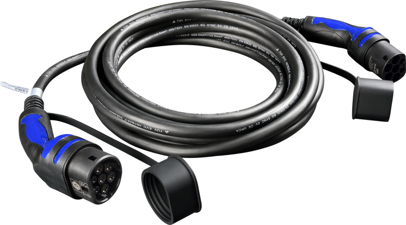 Sync Energy EV Cables - EV Charging Cable, Mode 3 Type 2, 22kW Three Phase - 8 Metres