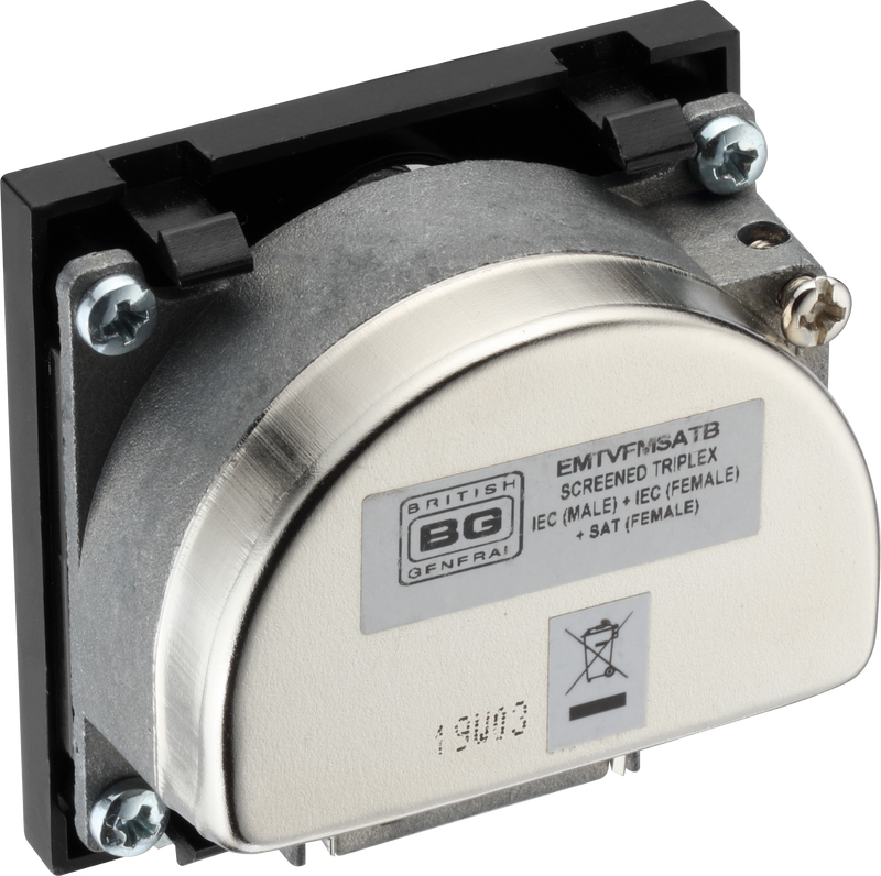 BG Electrical Euro Module - TV radio and satellite - TV IEC male, radio IEC female, satellite female