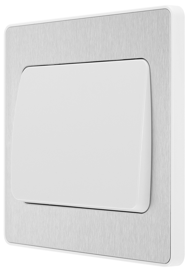 BG Electrical Evolve Brushed Steel - Single, 2 way switch, wide rocker