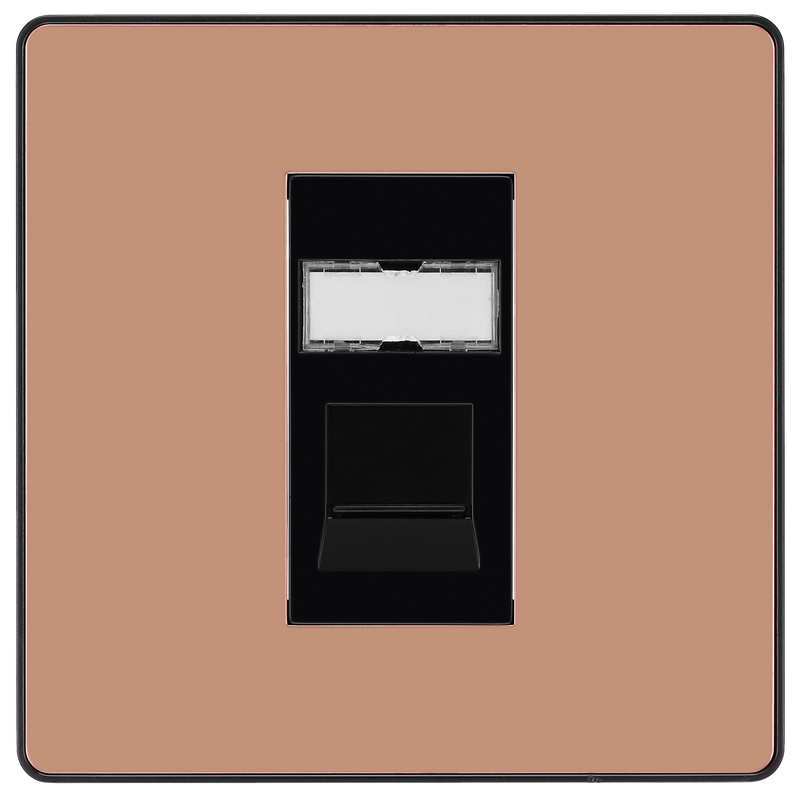 BG Electrical Evolve Polished Copper - Single, RJ45 telephone socket