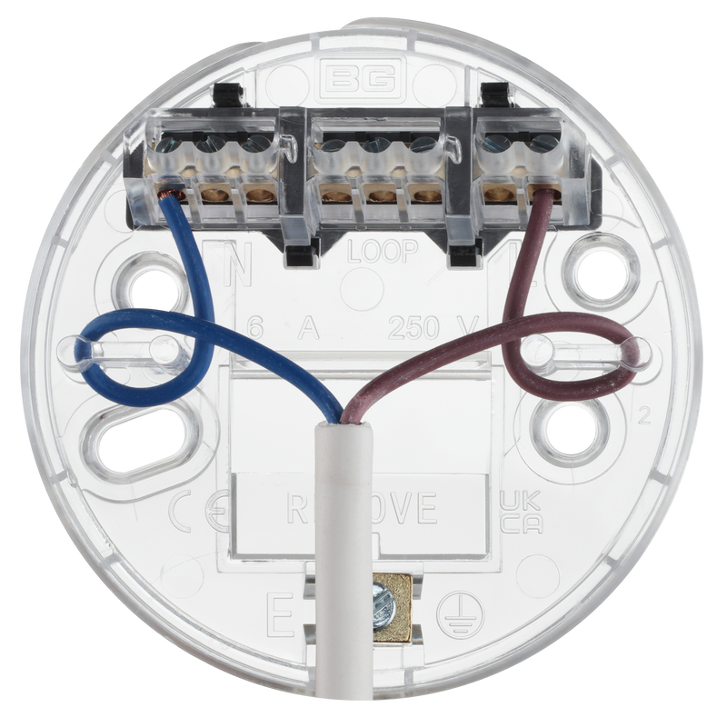 BG Electrical Ceiling Accessories - 6 flex and 3" base with decorators cover