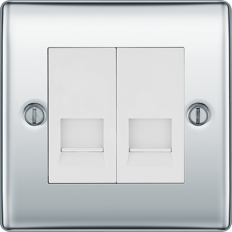 BG Electrical Nexus Metal Polished Chrome - Double, telephone socket, master