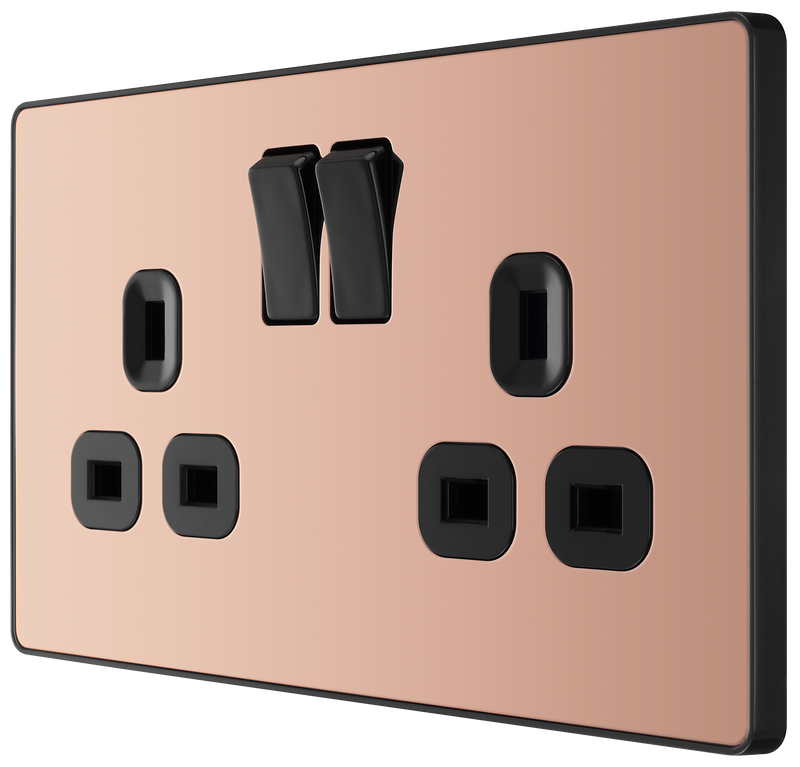 BG Electrical Evolve Polished Copper - Double, switched, single pole