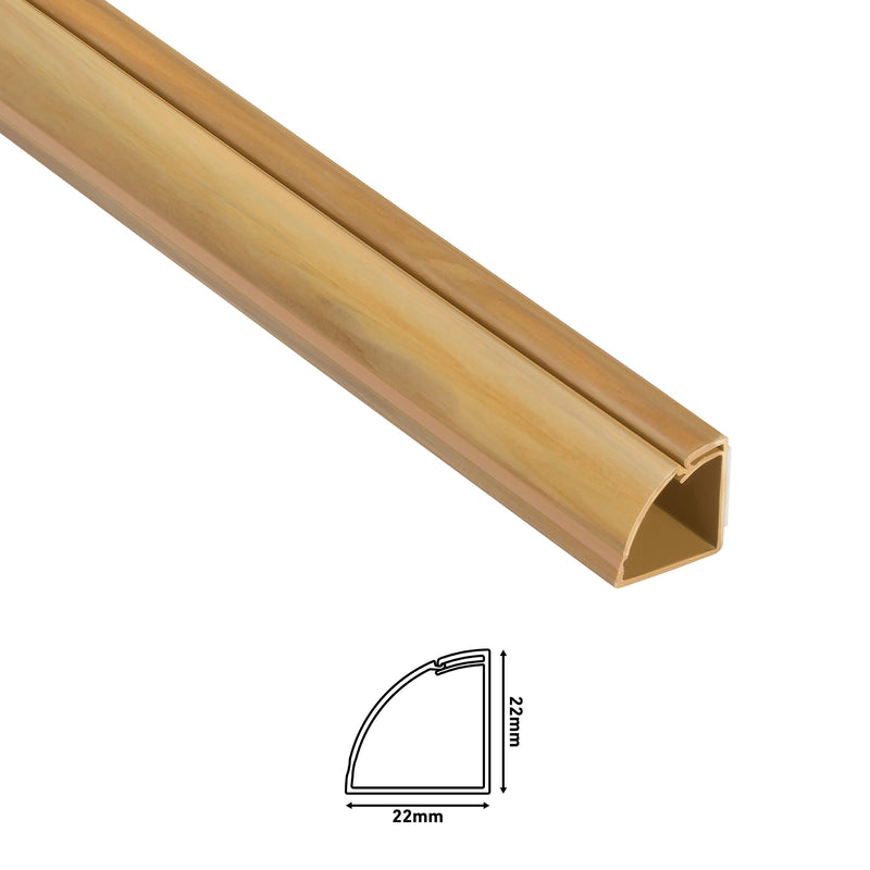 D-Line Trunking - 22x22mm Oak-Effect 2m Self Adhesive Length