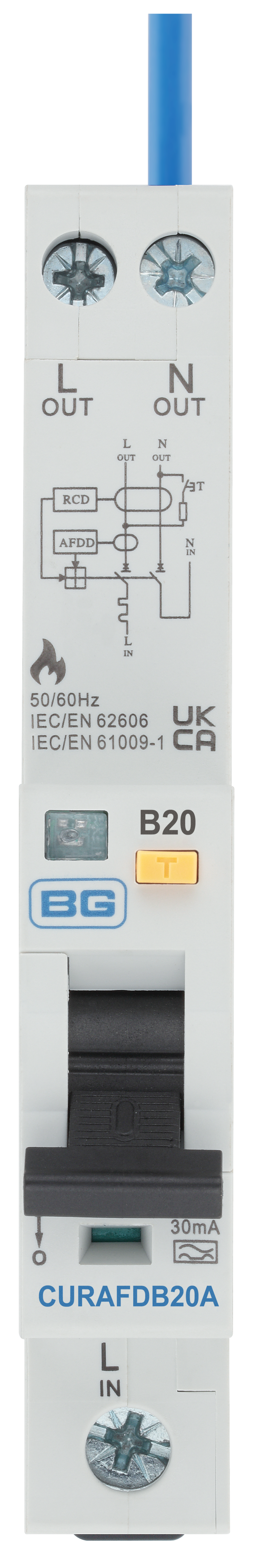 BG Circuit Protection AFDD - Unidirectional 20A AFDD combined RCBO B Curve Type A