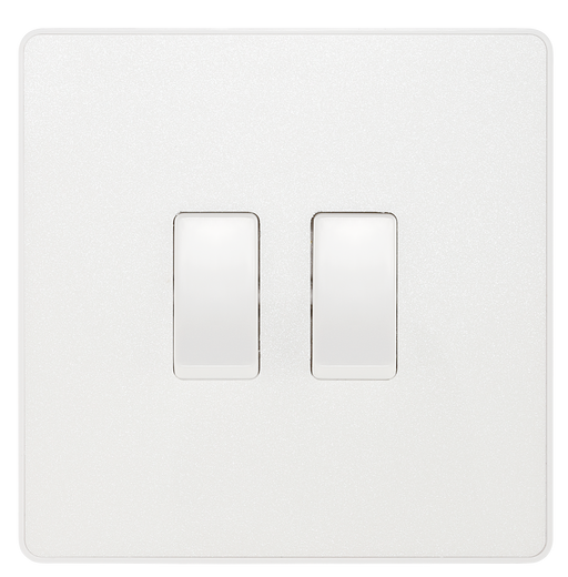 BG Electrical Evolve Pearlescent White - Double, 2 way switch