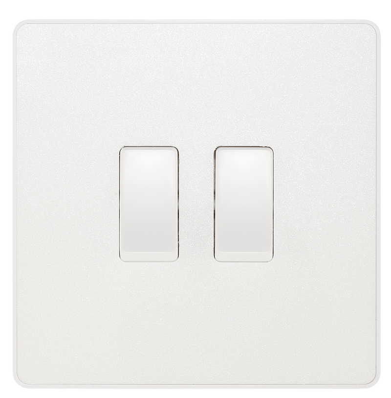 BG Electrical Evolve Pearlescent White - Double, 2 way switch