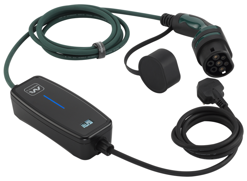 Masterplug EV - Mode 2, 5m Charging Cable, 3 Pin Plug to Type 2