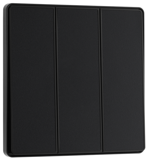 BG Electrical Evolve Matt Black - Triple, 2 way switch, edge rocker