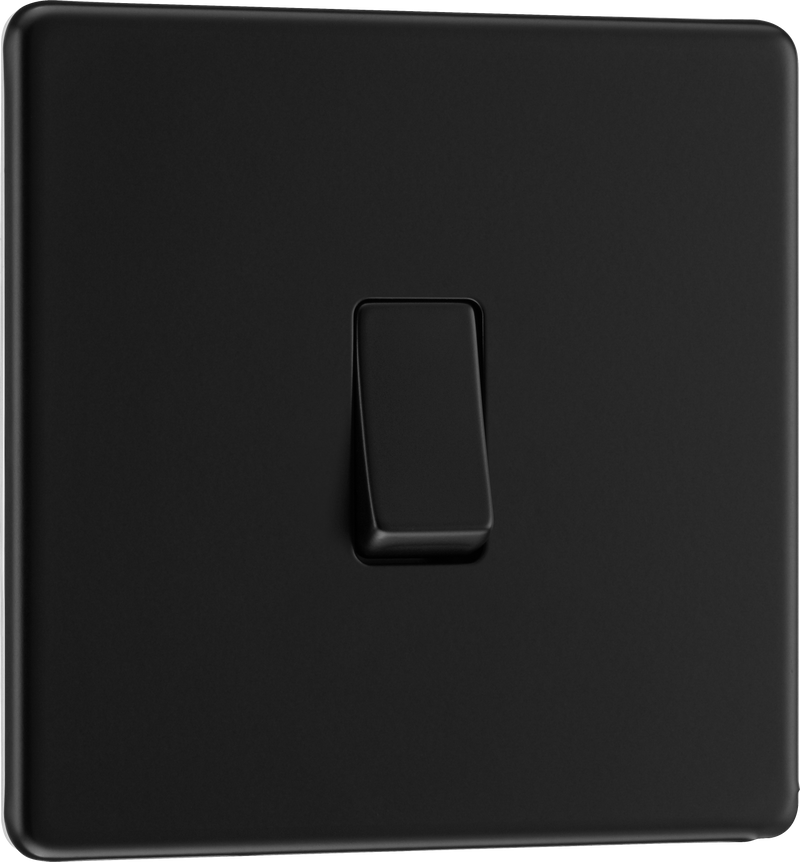 BG Electrical Flatplate Screwless Matt Black - Intermediate switch
