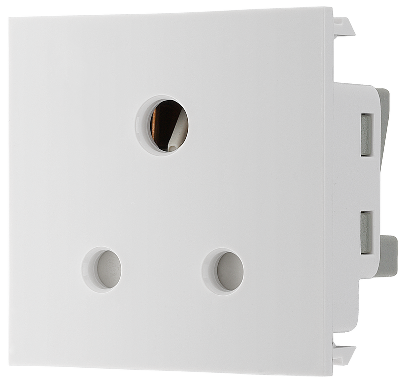 BG Electrical Euro Module - 5A round pin, unswitched socket