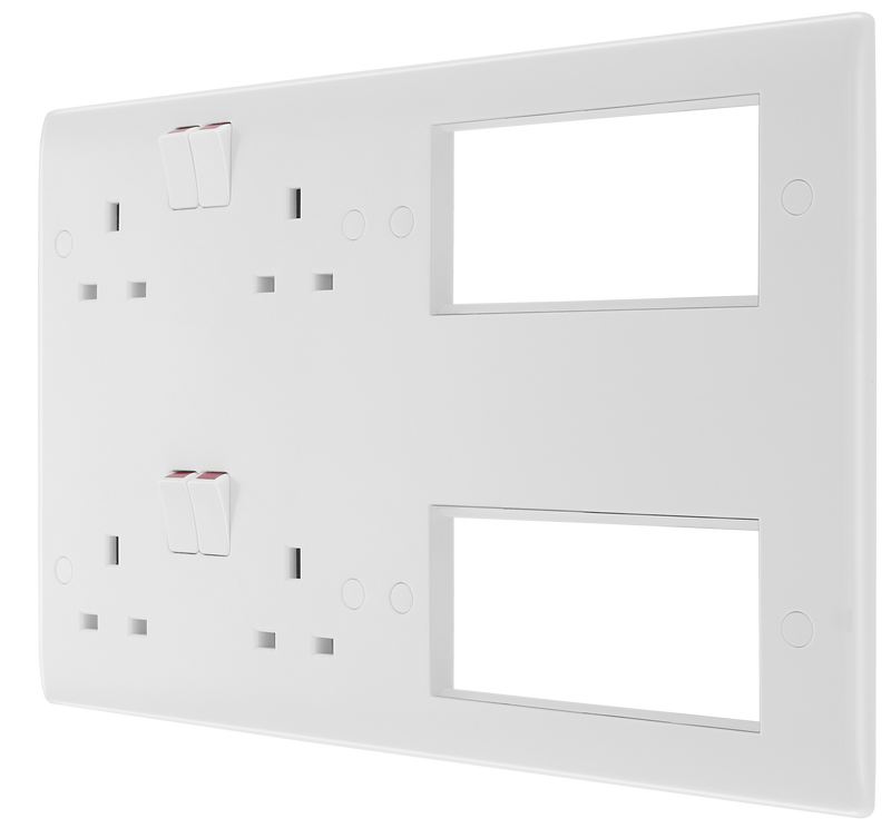 BG Electrical 800 Series - 2 x double, switched, douple pole, 8 Euro Module
