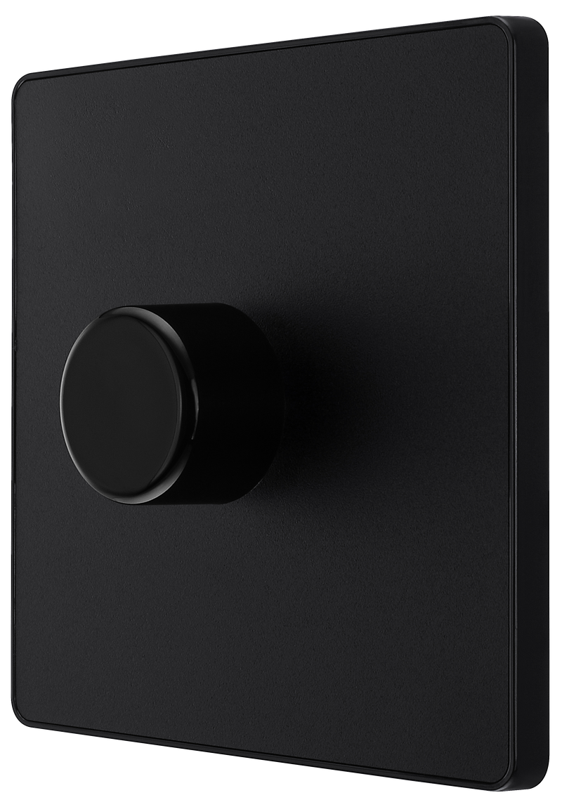 BG Electrical Evolve Matt Black - Single, 2 way push 200W