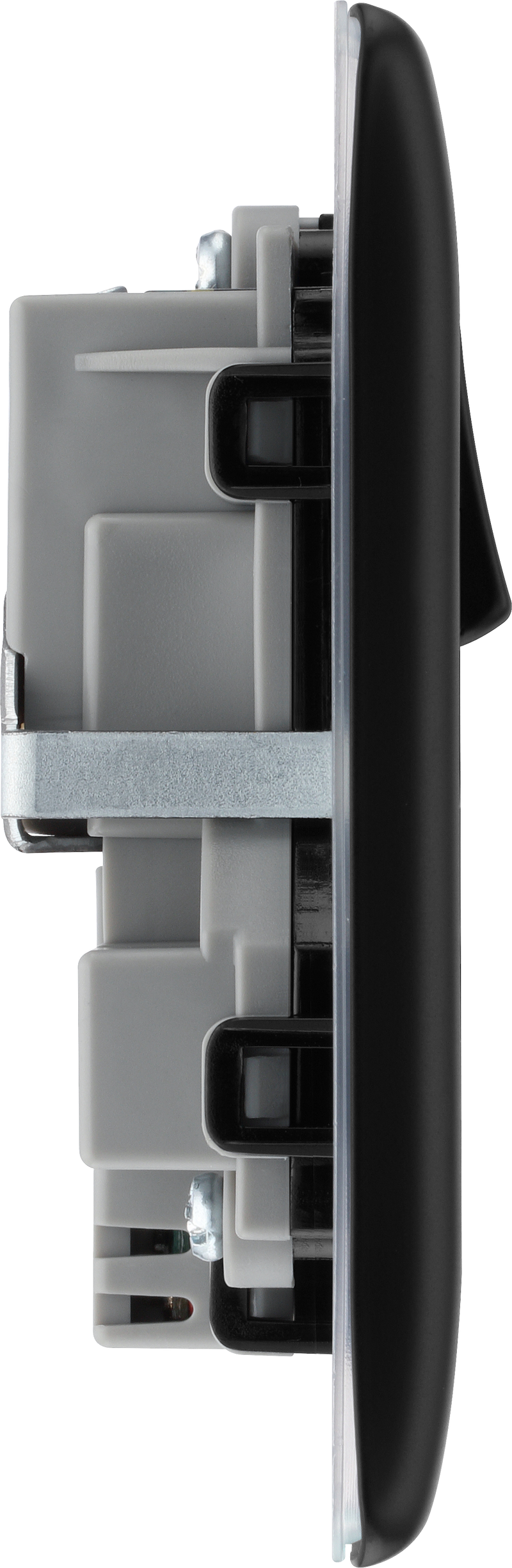 BG Electrical Nexus Metal Matt Black - Double switched single pole, with USB A + C (12W)