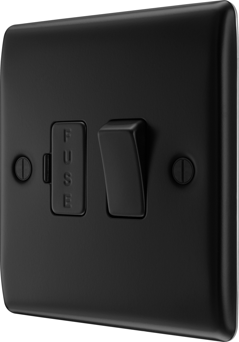 BG Electrical Nexus Metal Matt Black - Switched and fused