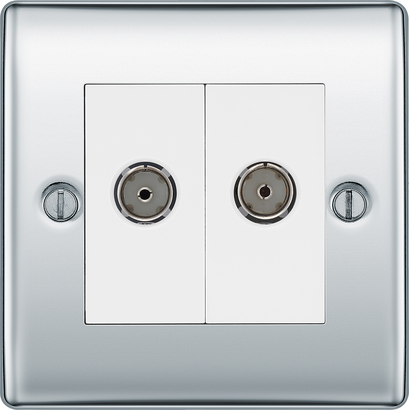 BG Electrical Nexus Metal Polished Chrome - Double, TV/FM
