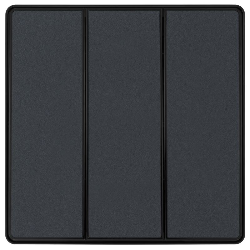 BG Electrical Evolve Matt Grey - Triple, 2 way switch, edge rocker