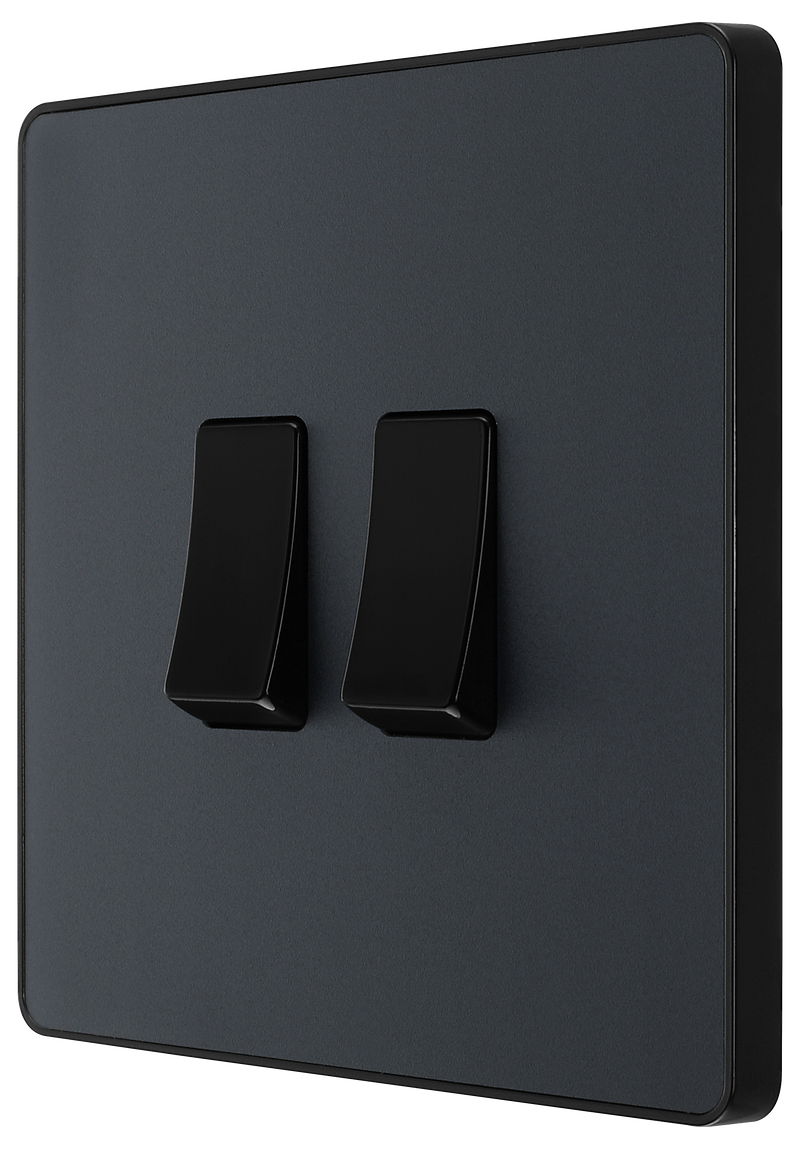 BG Electrical Evolve Matt Grey - Double, 2 way switch