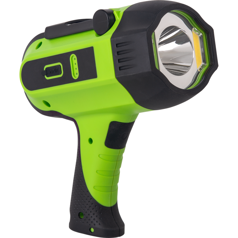 Luceco Spotlight - High Power Durable LED Spot Light, USB-C Rechargeable, 9 Lighting Modes, Inspection Light, Compact and with Stand 6W, 600lm