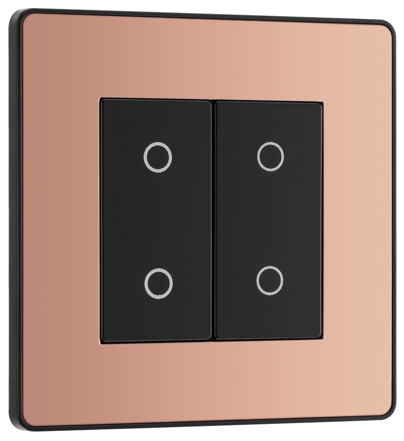 BG Electrical Evolve Polished Copper - Double, 2 way touch, 200W, secondary