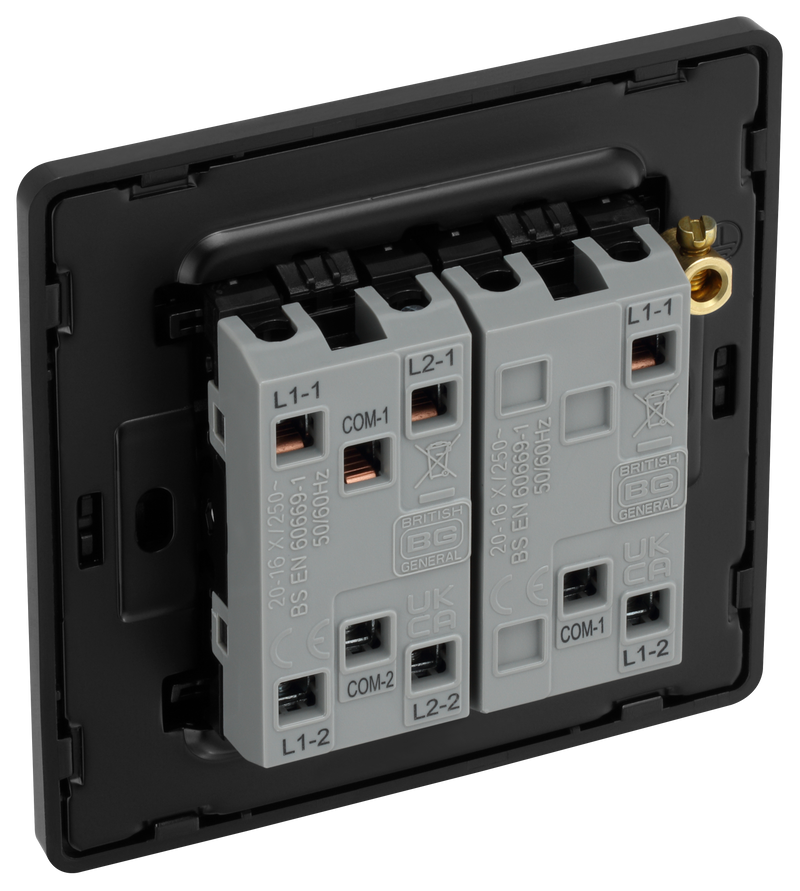 BG Electrical Evolve Polished Copper - Triple, 2 way switch, edge rocker