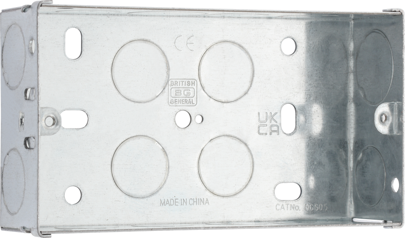 BG Electrical Contractor - Steel Knockout Box, Double, 35mm