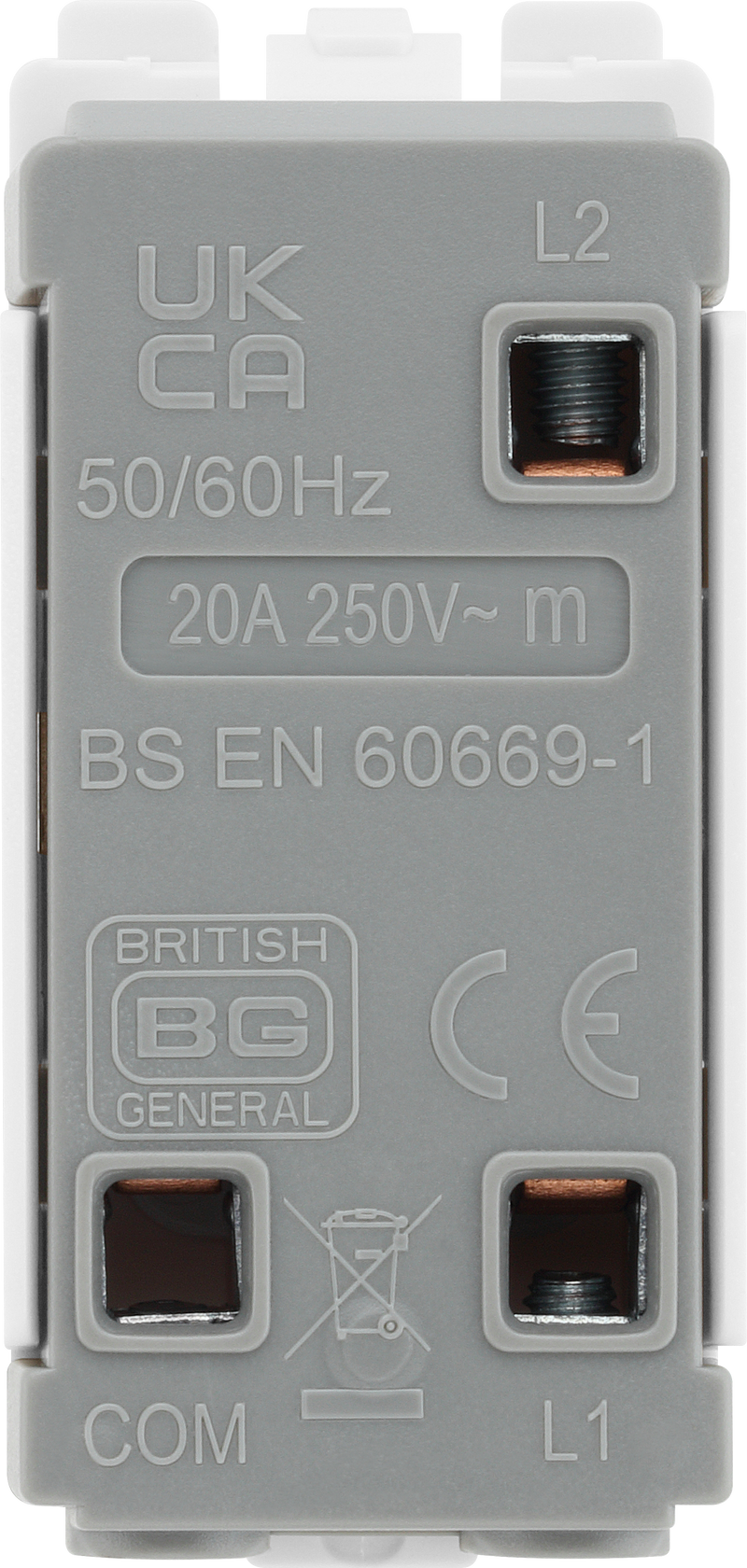 BG Electrical Grid - 2 way, single pole, centre off (EVOLVE WHITE)