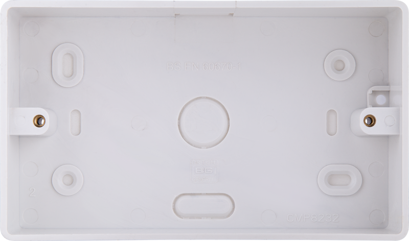 BG Electrical 800 Series - PVC Rounded Surface Box, Double, 32mm