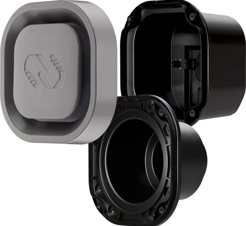 Sync Energy Link EV - Link Charger Surface and Recessed 7.4kw Silver With Plastic Control Box and WI-FI + 4G Connection