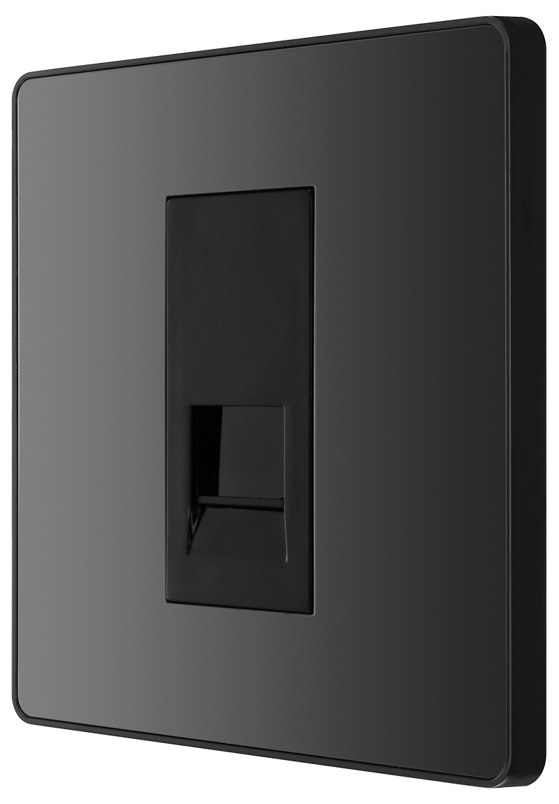 BG Electrical Evolve Black Chrome - Single, telephone socket, secondary