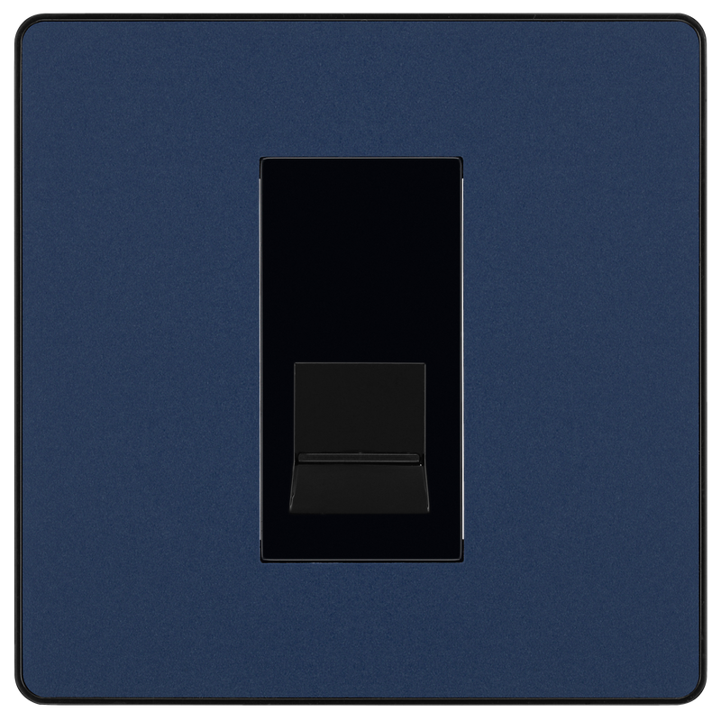 BG Electrical Evolve Matt Blue - Single, telephone socket, secondary