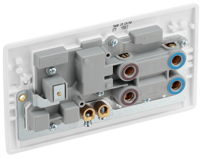BG Electrical 800 Series - 45A double pole, with switched socket and indicators