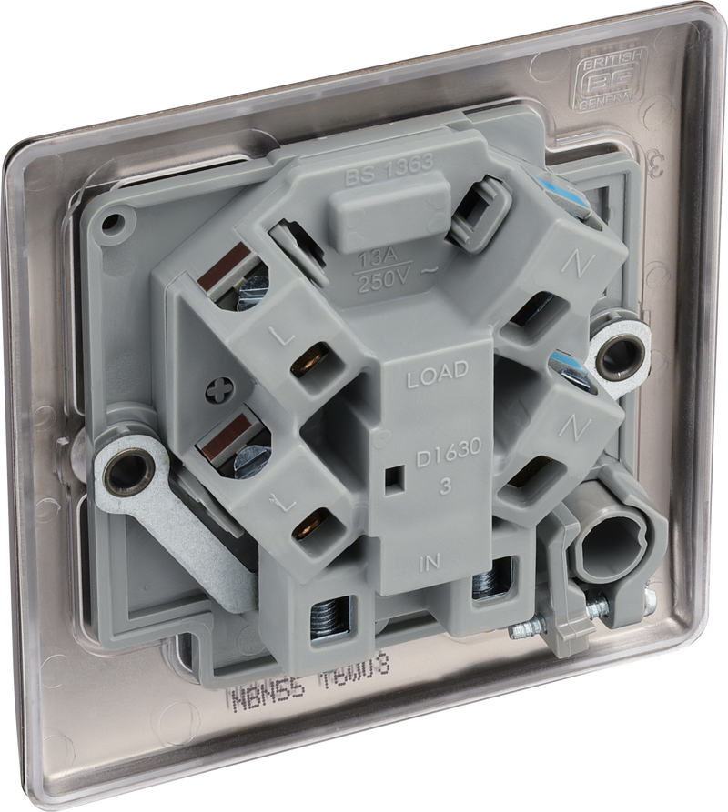 BG Electrical Nexus Metal Black Nickel - Unswitched and fused with flex outlet