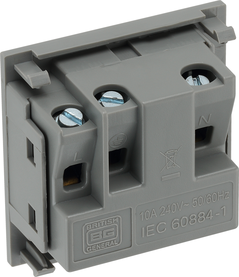 BG Electrical Euro Module - Universal unswitched socket