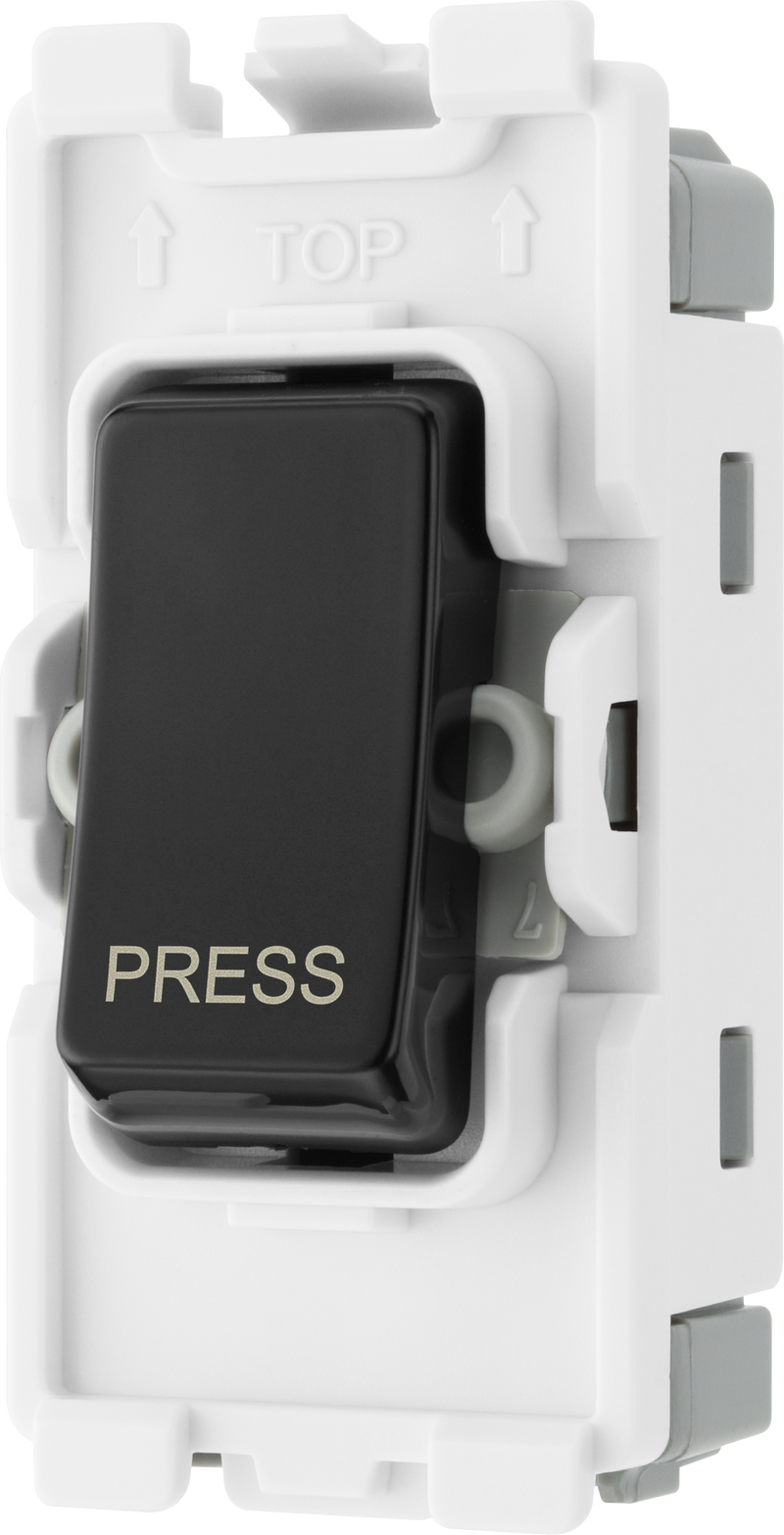 BG Electrical Grid - 1 way, retractive, printed PRESS (EVOLVE BLACK)