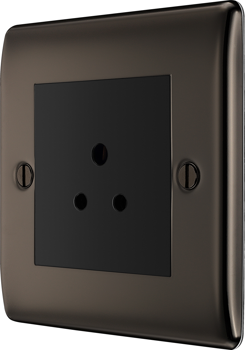 BG Electrical Nexus Metal Black Nickel - 2A, Single, unswitched, round pin