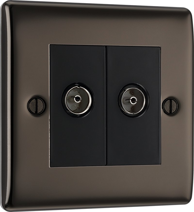 BG Electrical Nexus Metal Black Nickel - Double, TV/FM