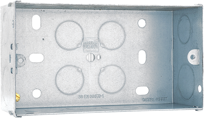 BG Electrical Contractor - Steel Knockout Box, Double, 47mm