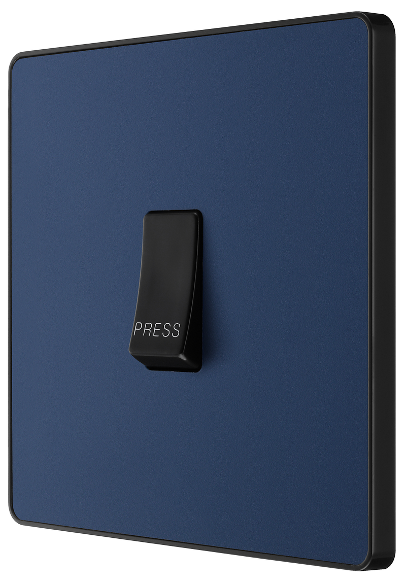 BG Electrical Evolve Matt Blue - Single, bell push switch