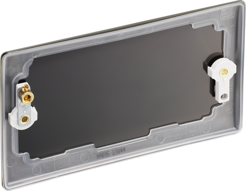 BG Electrical Nexus Metal Antique Brass - Double, blank plate
